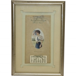 Vintage 1909 The First National Bank Calendar with The Golf Girl - Dwight, Ill. - Framed