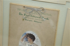 Vintage 1909 The First National Bank Calendar with The Golf Girl - Dwight, Ill. - Framed