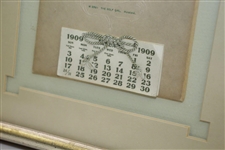 Vintage 1909 The First National Bank Calendar with The Golf Girl - Dwight, Ill. - Framed