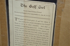 Vintage 1909 The First National Bank Calendar with The Golf Girl - Dwight, Ill. - Framed