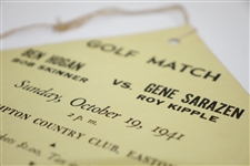 1941 Ben Hogan vs Gene Sarazen at Northampton CC Golf Match Ticket #534