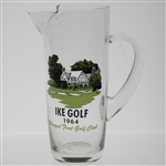 1964 Ike Golf Winged Foot Golf Club Clubhouse Glass Pitcher