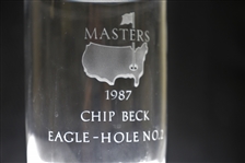 Chip Beck's 1987 Masters Tournament Hole No. 2 Crystal Eagle Glass
