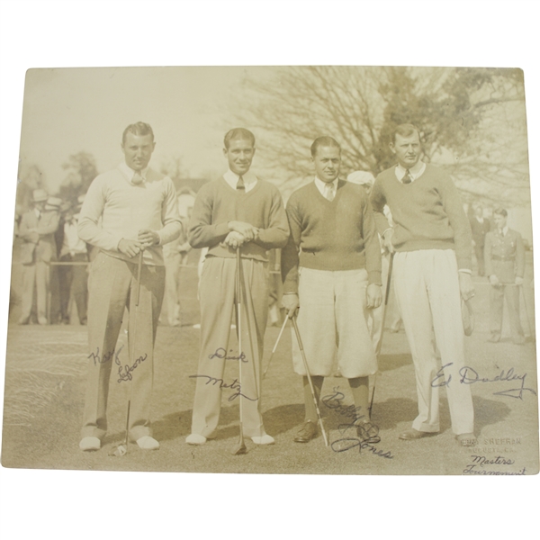 Original 1935 Bobby Jones, Ed Dudley, Dick Metz, & Ky Laffoon 11x14 Tony Sheehan Double Weight Photo