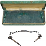Vintage Sterling Silver Lambert Bros. The Reddy Tee 2-Tee Set with Chain in Original Box