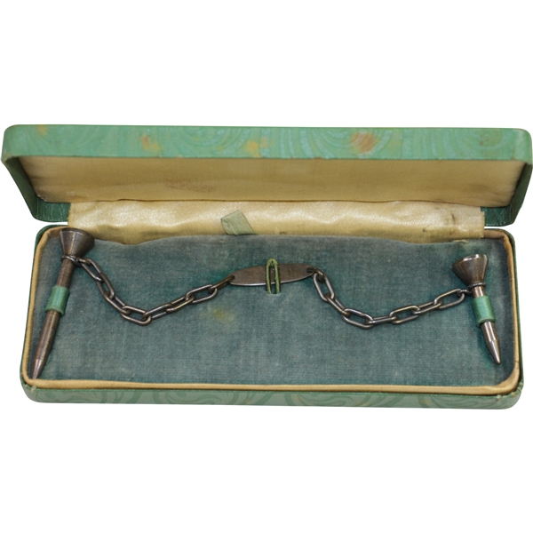 Vintage Sterling Silver Lambert Bros. 'The Reddy Tee' 2-Tee Set with Chain in Original Box