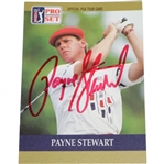 Payne Stewart Signed 1990 PGA Tour Pro-Set Golf Card JSA ALOA