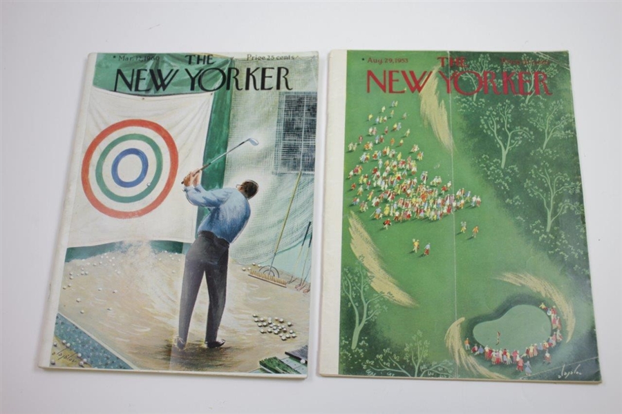Five (5) 1950's-1960's The New Yorker Magazines with Golf Themed Cover