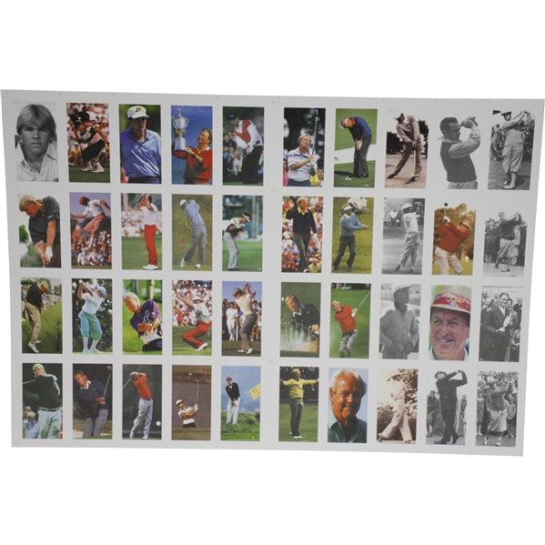 Uncut Golf Card Sheet 'Greats From The States' - 40 Cards