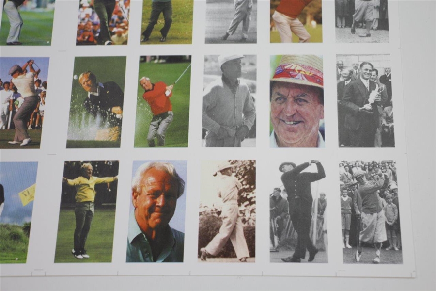 Uncut Golf Card Sheet 'Greats From The States' - 40 Cards