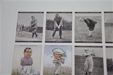 Uncut Golf Card Sheet 'Churchman's Cigarettes' Ltd Ed 17/40 Seaside Course - Facsimile