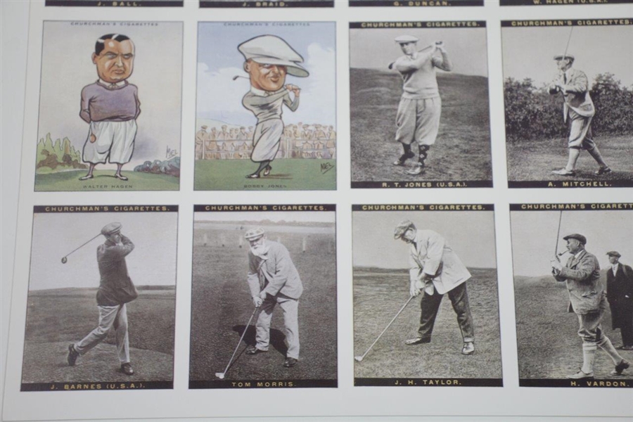 Uncut Golf Card Sheet 'Churchman's Cigarettes' Ltd Ed 17/40 Seaside Course - Facsimile