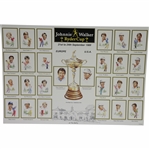 Uncut Golf Card Sheet 1989 Johnnie Walker Ryder Cup Team Members & Captains
