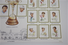 Uncut Golf Card Sheet 1989 Johnnie Walker Ryder Cup Team Members & Captains
