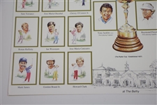 Uncut Golf Card Sheet 1989 Johnnie Walker Ryder Cup Team Members & Captains