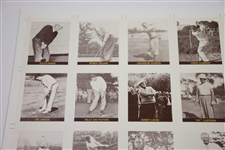 Uncut Golf Card Sheet 'Famous Golfers of the 40's & 50's'