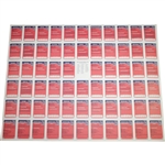 Uncut Sheet of 1990 PGA Tour 'At A Glance' Golf Cards
