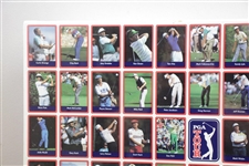 Uncut Sheet of 1989 PGA Tour Golf Cards