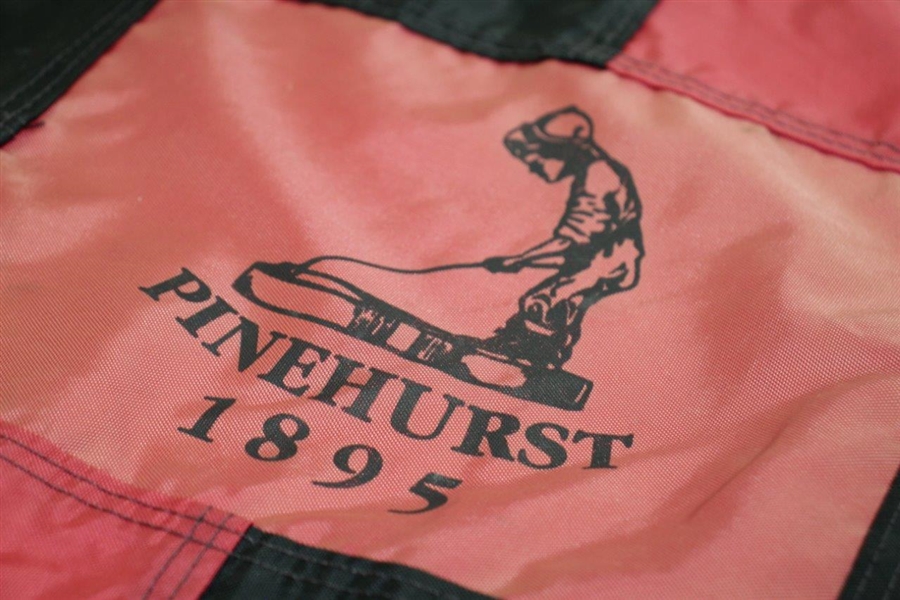 Undated Pinehurst Red & Black Course Flown Flag with Putter Boy 1895 Center Logo