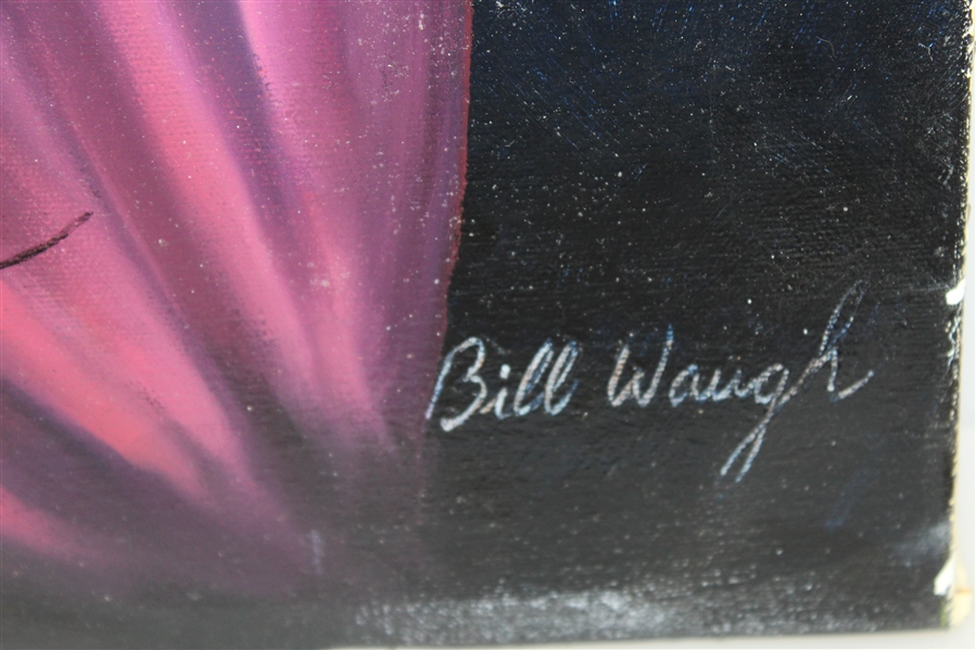 Tiger Woods Signed Original Bill Waugh Oil on Canvas 2000 St. Andrews Claret Jug Painting JSA ALOA