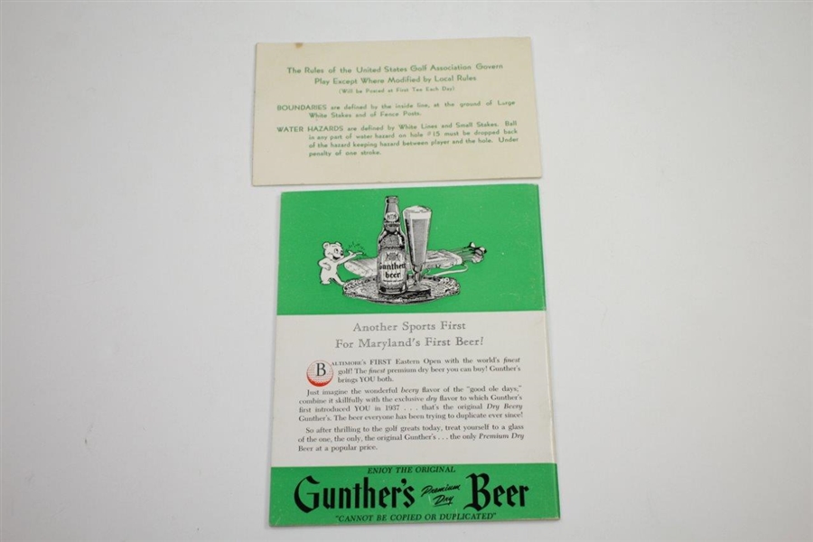 1950's Eastern Open Tickets, Contestant Badges, Program, Pairing Sheets - Rod Munday Collection