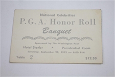 1952 National Celebrities Inv. Tournament Rules, Banquet Ticket, & Menu - Rod Munday Collection