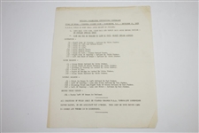1952 National Celebrities Inv. Tournament Rules, Banquet Ticket, & Menu - Rod Munday Collection