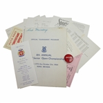 1964 8th Annual National Senior Open Championship Badge, Program, Pairing, & more - Rod Munday Collection