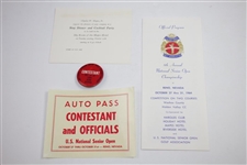 1964 8th Annual National Senior Open Championship Badge, Program, Pairing, & more - Rod Munday Collection