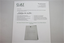 Ken Venturi's Personal Invitation to the 2011 President's Cup as Official Observer Committee