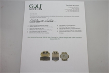 Ken Venturi's Personal 1994 & 1995 Colonial Inv. Official Badges with 1994 Ameritech Senior CBS-TV