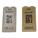 Ken Venturis 1985 & 1986 PGA Tour Players Money Clips