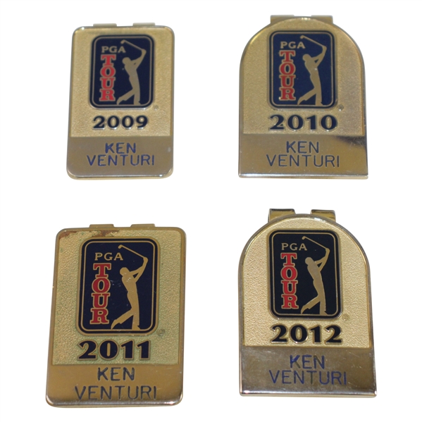 Ken Venturi's 2009, 2010, 2011, & 2012 PGA Tour Players Money Clips