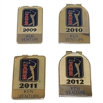 Ken Venturis 2009, 2010, 2011, & 2012 PGA Tour Players Money Clips