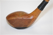 Leslie Brown Lee Wood Special Persimmon Head Brassie with Cross-Hatched Face