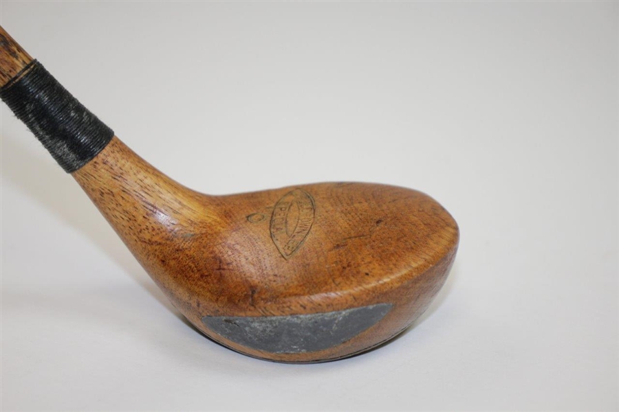 Leslie Brown Lee Wood Special Persimmon Head Brassie with Cross-Hatched Face