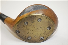 Leslie Brown Lee Wood Special Persimmon Head Brassie with Cross-Hatched Face