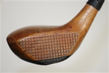 Leslie Brown Lee Wood Special Persimmon Head Brassie with Cross-Hatched Face