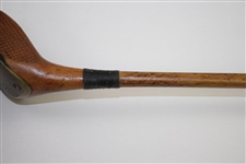 Leslie Brown Lee Wood Special Persimmon Head Brassie with Cross-Hatched Face