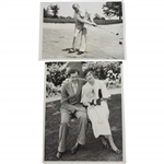1933 US Open at North Shore GC Wire Photos - Phil Perkins & Guldahl with Wife