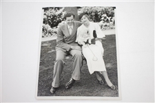 1933 US Open at North Shore GC Wire Photos - Phil Perkins & Guldahl with Wife