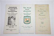 Women's State Golf Championship Programs/Guides - 1935 (Kentucky), 1958-1962-1965-1966 (Florida)