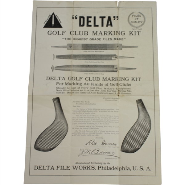 1915 Delta 'Highest Grade Files' Golf Club Marking Kit Advertisement - Duncan & Barnes
