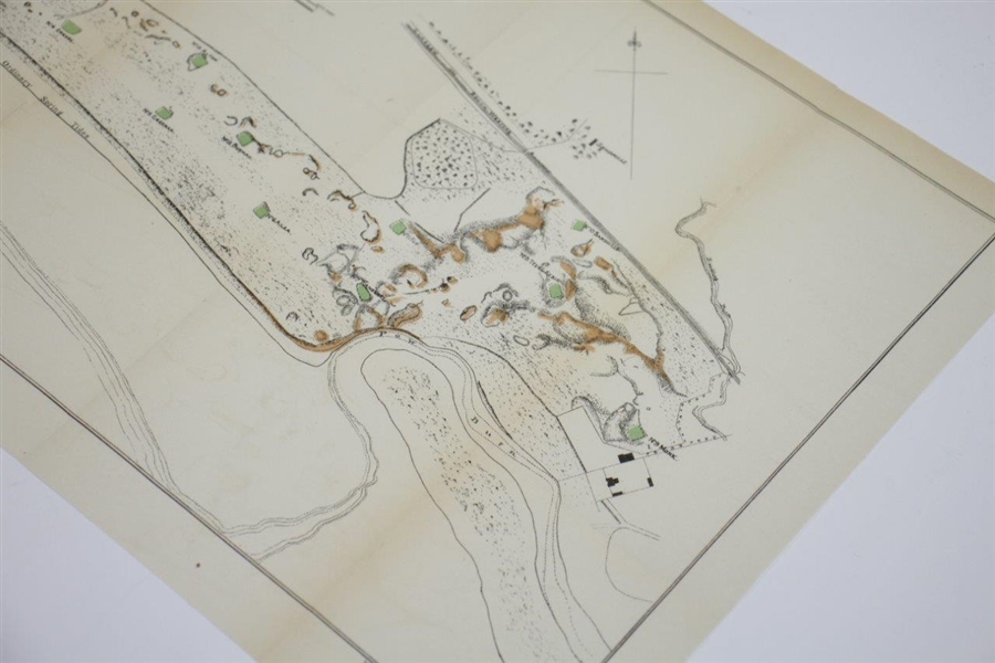 1888 Colored Troon Golf Links Course Map by Maclure Macdonald & Co. Lithographers Glasgow