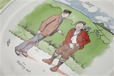 Circa 1930 Warwick Ware Holing Out Golf Plate by Artist Victor Vemmer