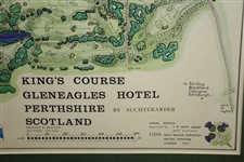 1967 King's Course Gleneagles Visual Survey Depicted by Golf Architect James P Izatt - Framed