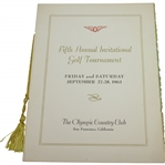 1963 Fifth Annual Invitational Golf Tournament at The Olympic Club Member Guest Menu