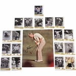 Jack Nicklaus Signed Photo with All 18 Nicklaus The Golden Bear Majors Golf Cards JSA ALOA