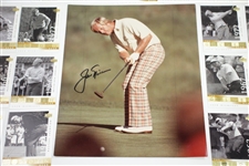 Jack Nicklaus Signed Photo with All 18 Nicklaus The Golden Bear Majors Golf Cards JSA ALOA