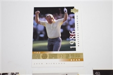 Jack Nicklaus Signed Photo with All 18 Nicklaus The Golden Bear Majors Golf Cards JSA ALOA